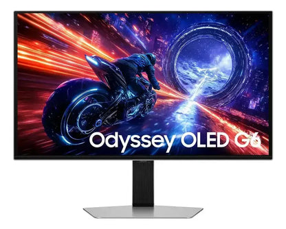 Monitor Samsung Odyssey OLED G6 500Hz 27", 0.03ms, QHD, G-sync, FreeSync, DP, HDMI, USB, ajuste de altura, prata.